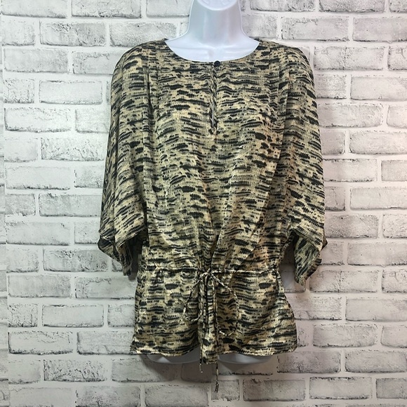 Michael Michael Kors Snake Print Tie Blouse Small - Picture 1 of 10